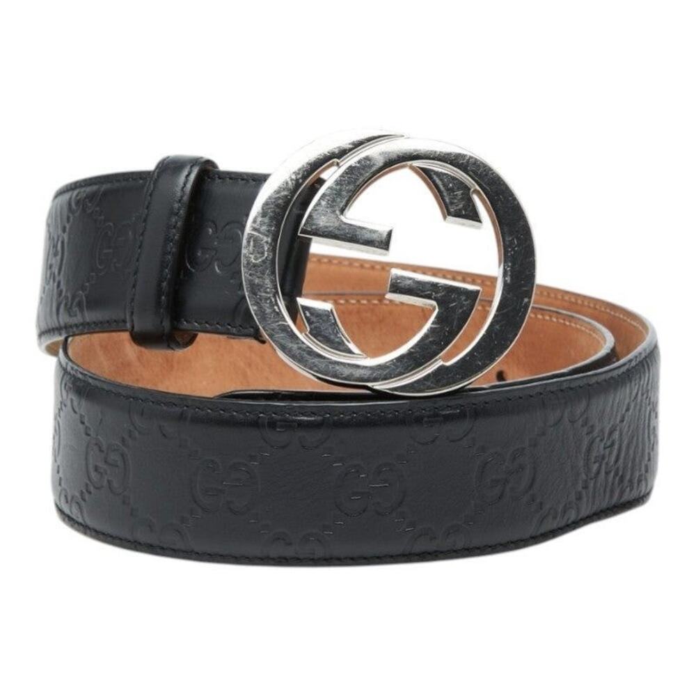 Gucci Guccissima Interlocking G Belt Black